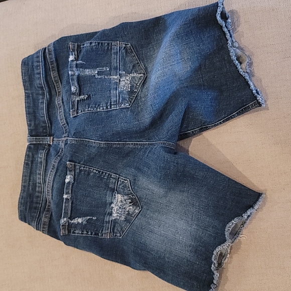 Silver Jean Shorts Distressed Stretch Bermuda Size 25 - Picture 2 of 2